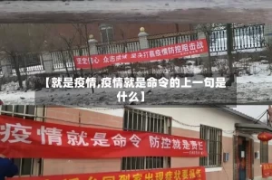 【就是疫情,疫情就是命令的上一句是什么】