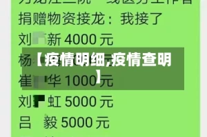 【疫情明细,疫情查明】