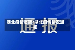湖北疫情态势/湖北疫情情况通报