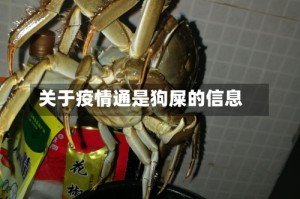 关于疫情通是狗屎的信息