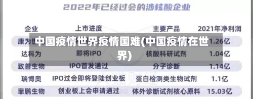 中国疫情世界疫情国难(中国疫情在世界)-第1张图片